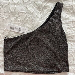 Top shop one shoulder sparkle top